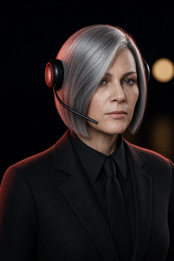 Painted portrait of Director Mara Vey
